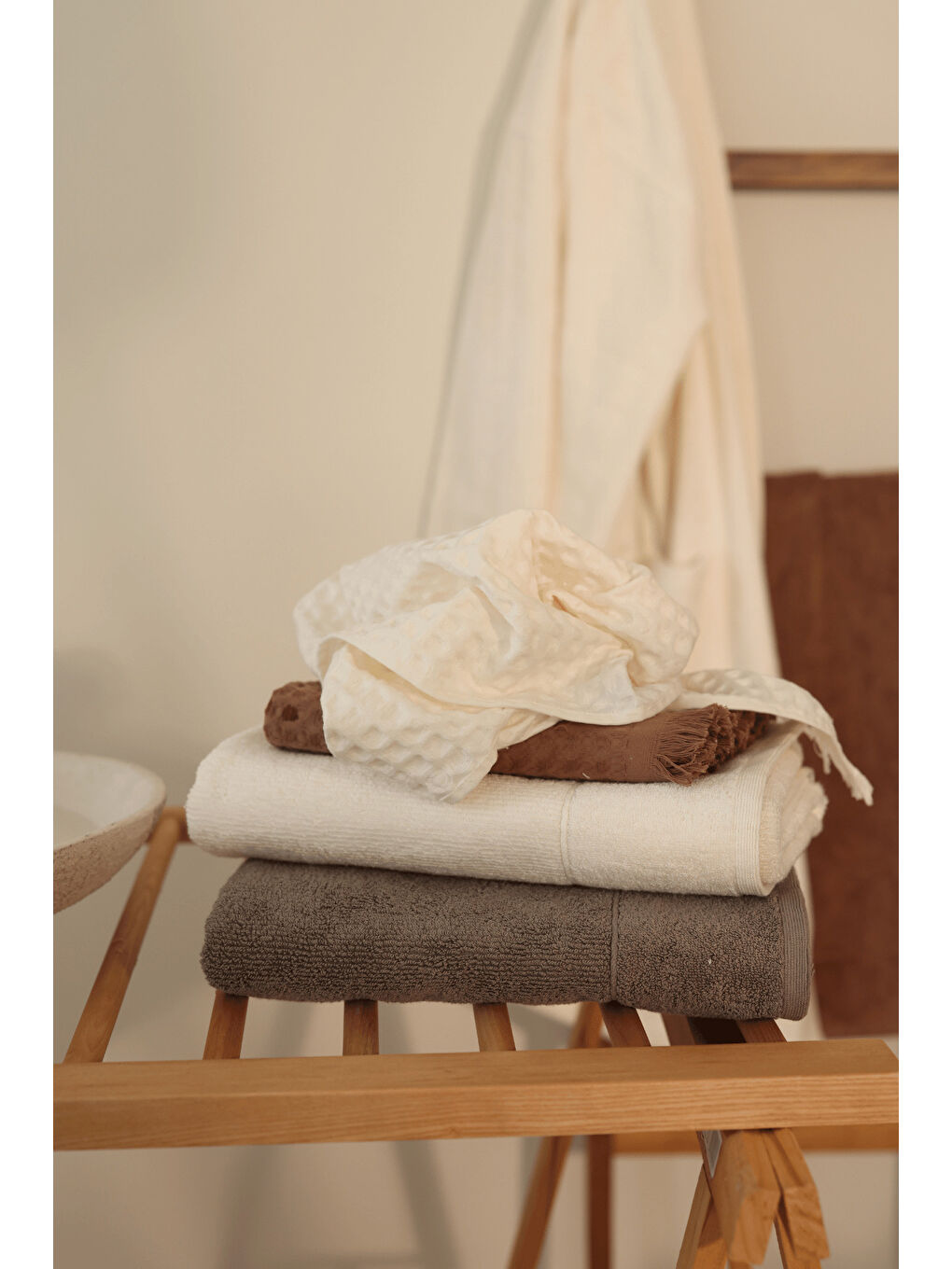 Aura Waffle Havlu Ekru 50X100-4