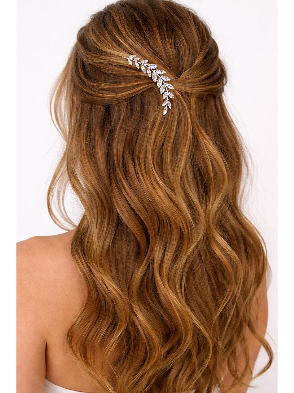 Gri Kristal Dalı Zarif Tarak Toka-2