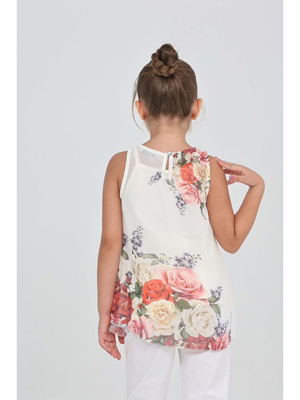 Ekru Kız Çocuk Atlet Most Chic Girl Baskılı-2