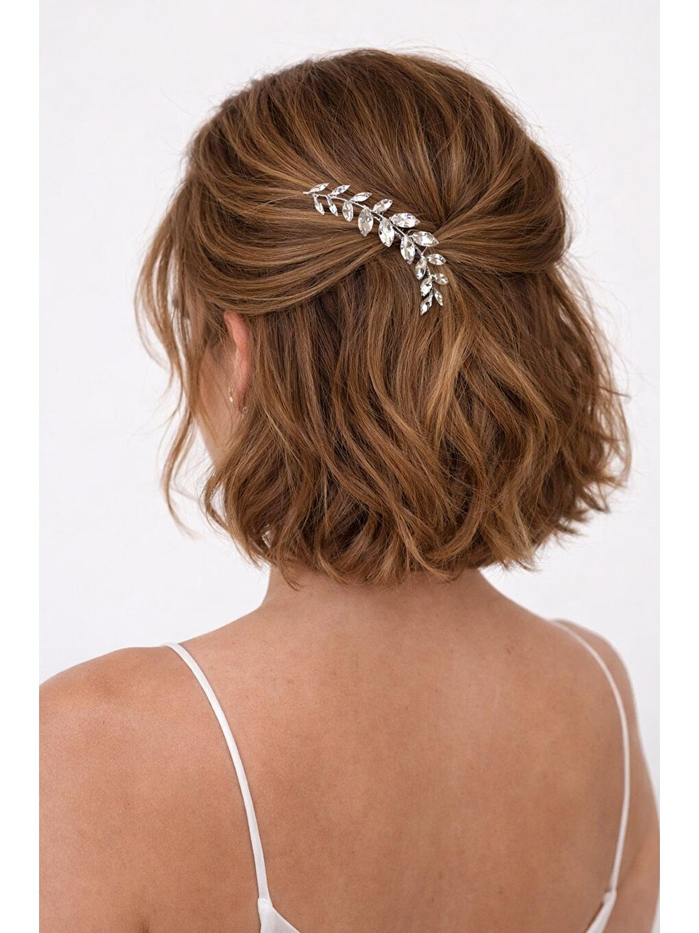 Gri Kristal Dalı Zarif Tarak Toka-3