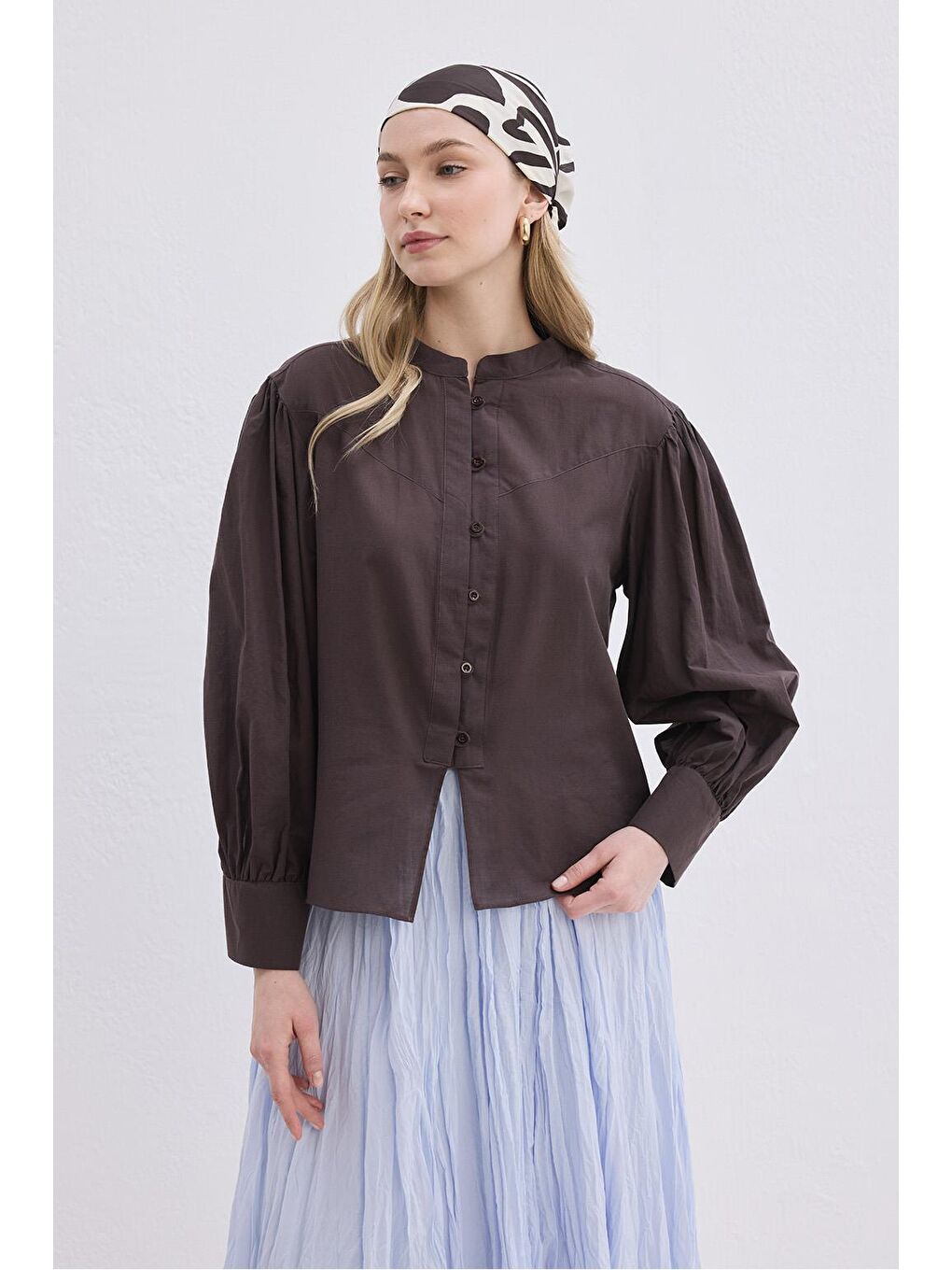 Kahverengi Reni Vual Gömlek Kahve-1