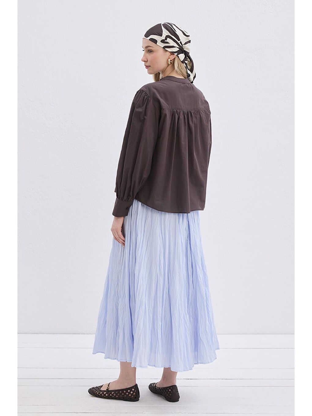 Kahverengi Reni Vual Gömlek Kahve-4