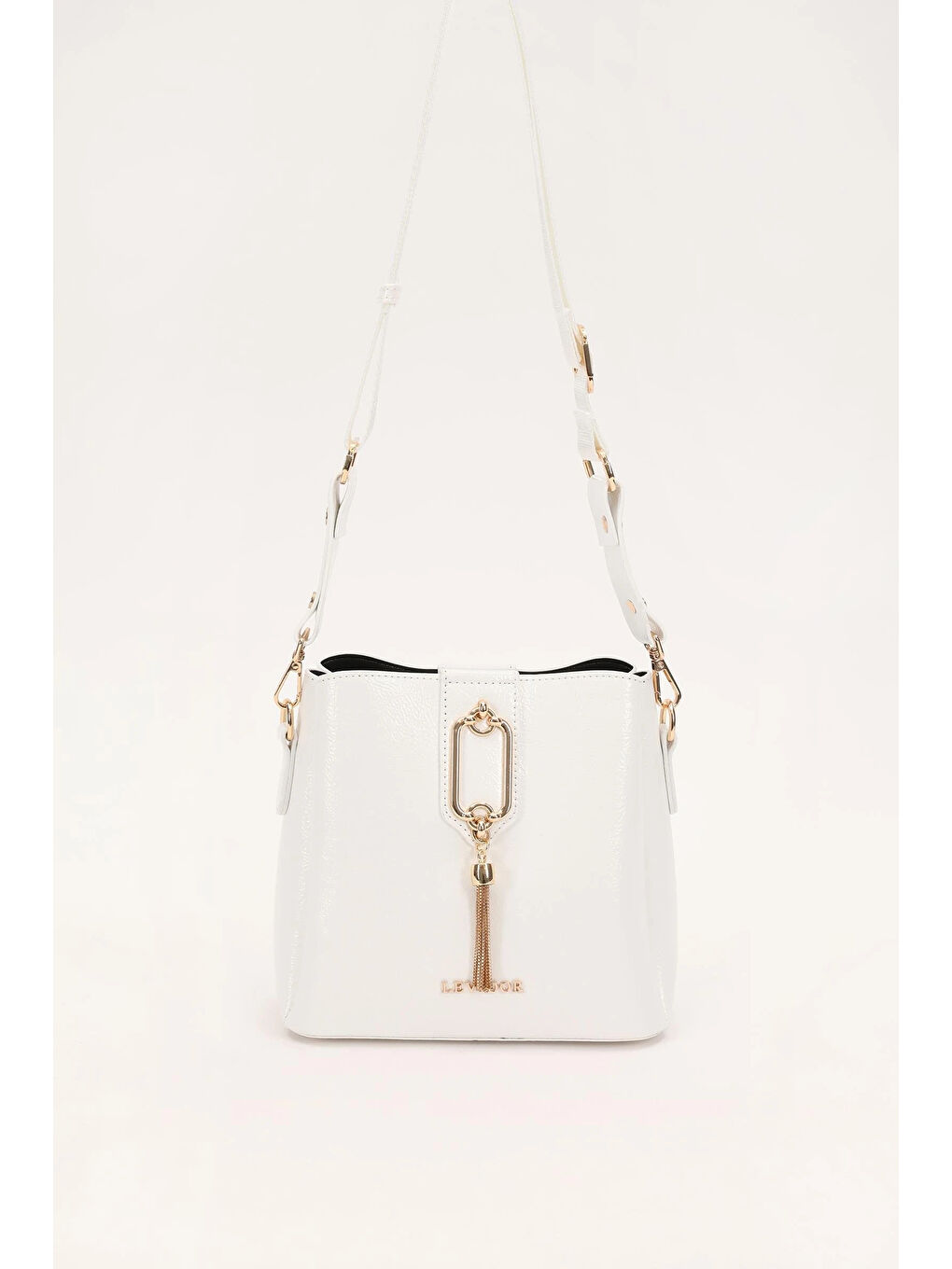 Beyaz Rugan Kadın Omuz Çantası 930126