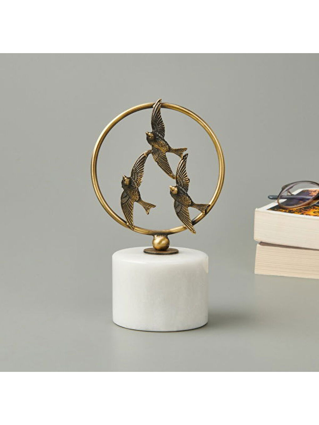 Sarı Deco Kırlangıç Dekor - Bronz - 19 cm-1