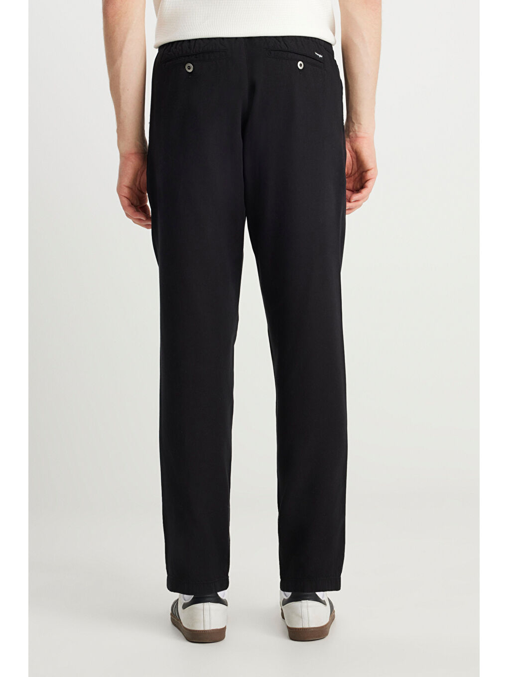 Regular Fit Normal Kesim Yumuşak Dokulu Siyah Pantolon-3