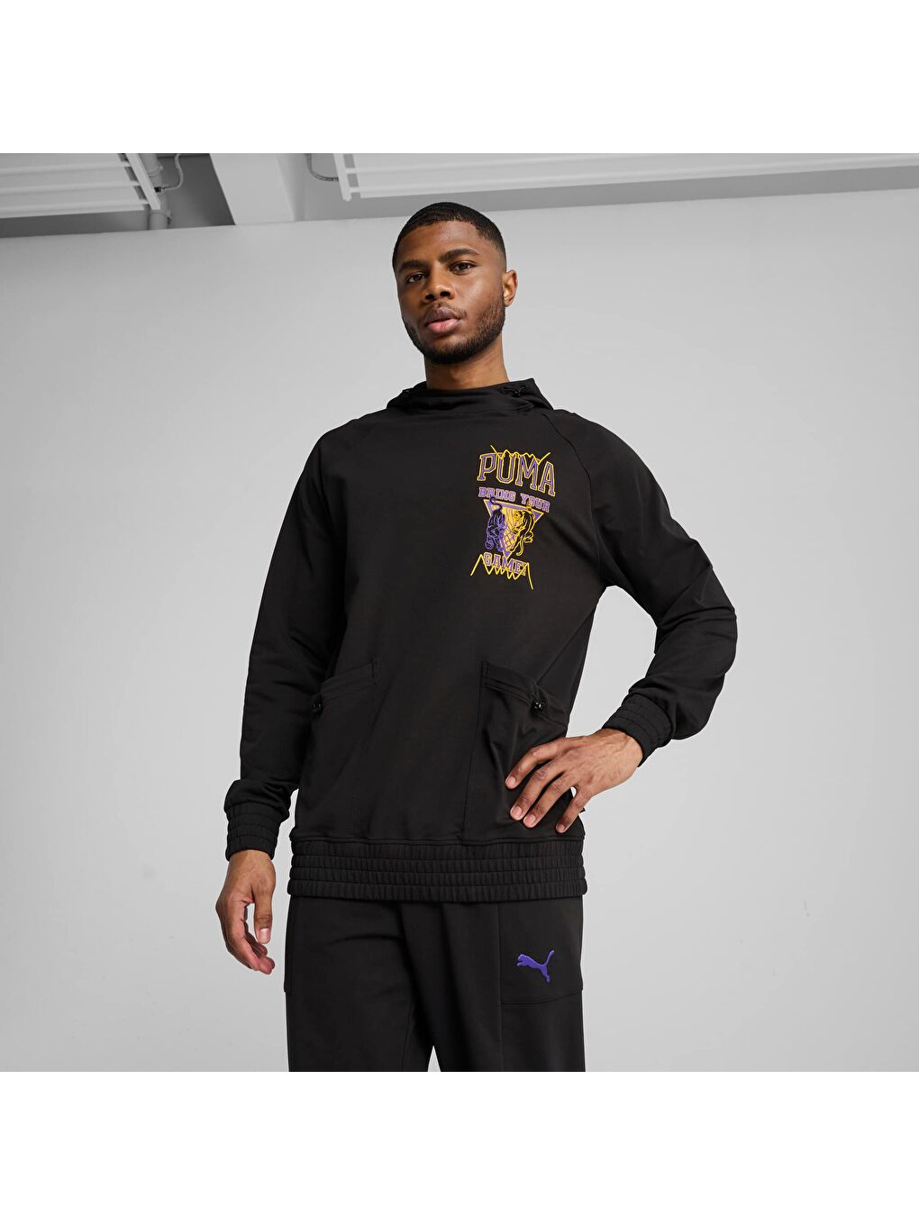 Siyah RIVAL Rage Tech Erkek Kapüşonlu SWEATSHIRT-4