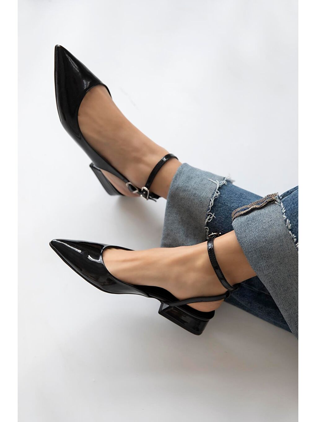 Edel  Kadın  Topuklu  Rugan  Ayakkabı Siyah