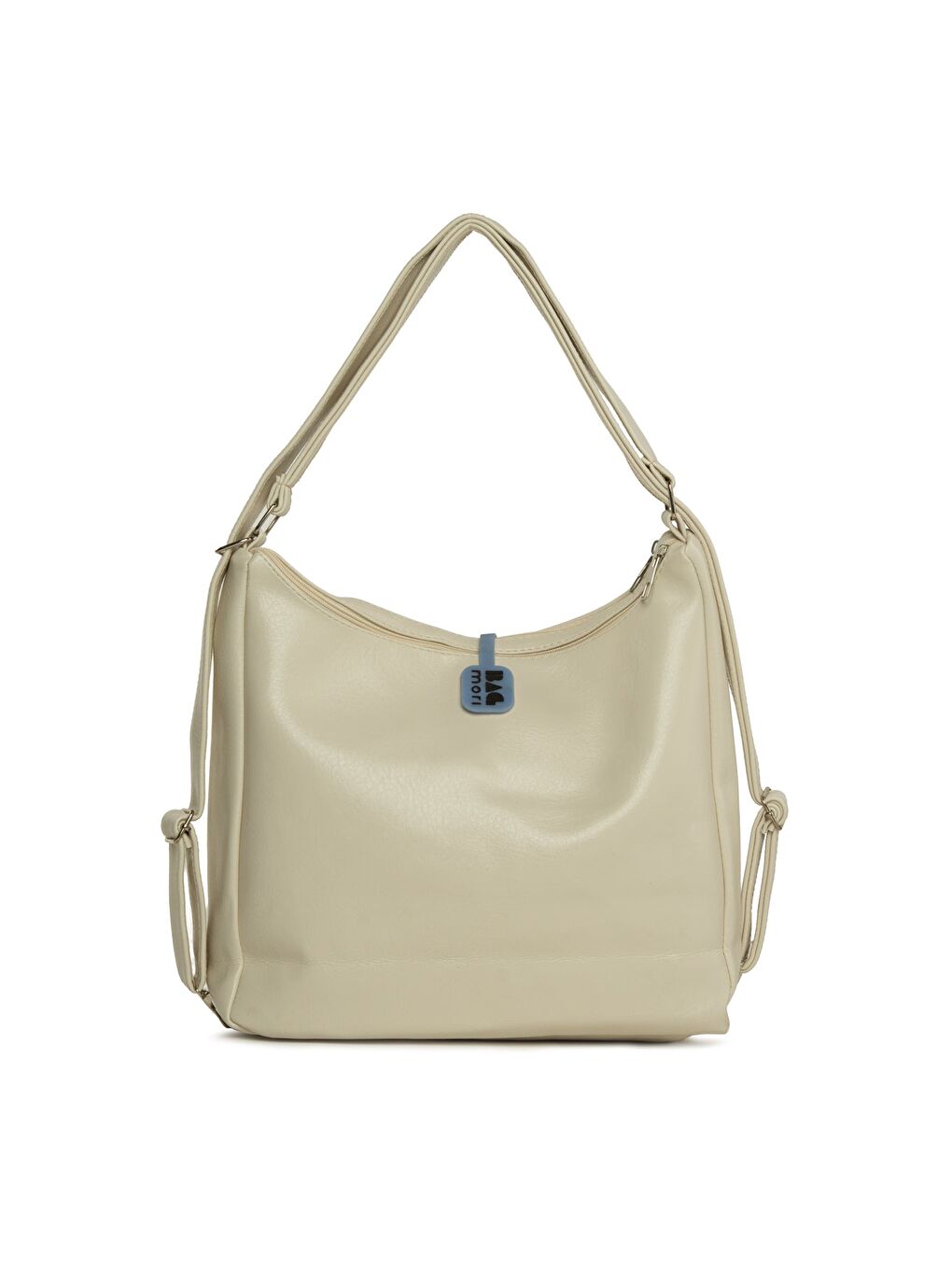 Ekru Dik Fermuarlı Çok Gözlü Salaş Askılı ve Sırt Çantası-2