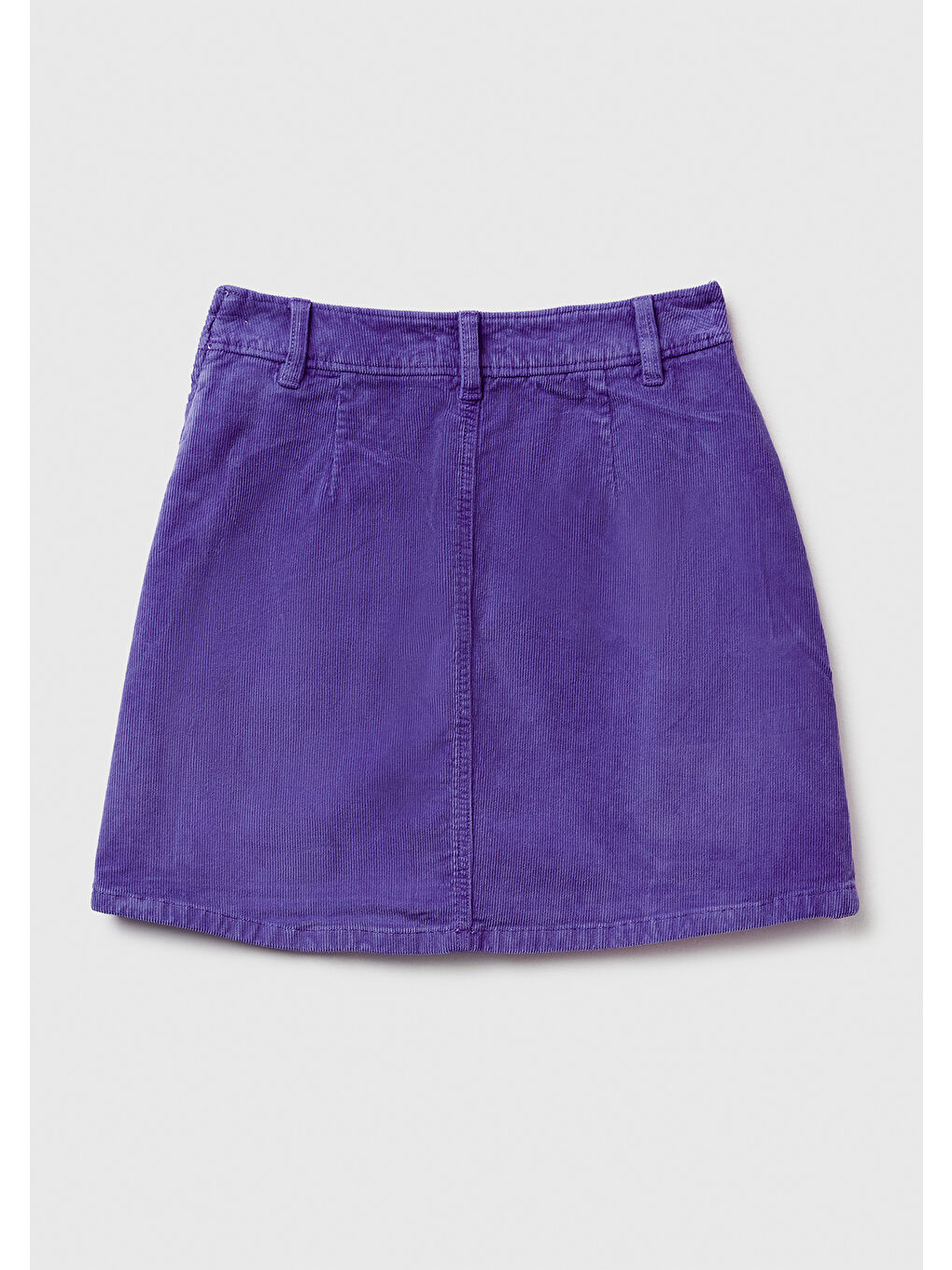 Kadın Mor Pamuk Karışımlı Yandan Fermuarlı Kadife Mini Etek-3