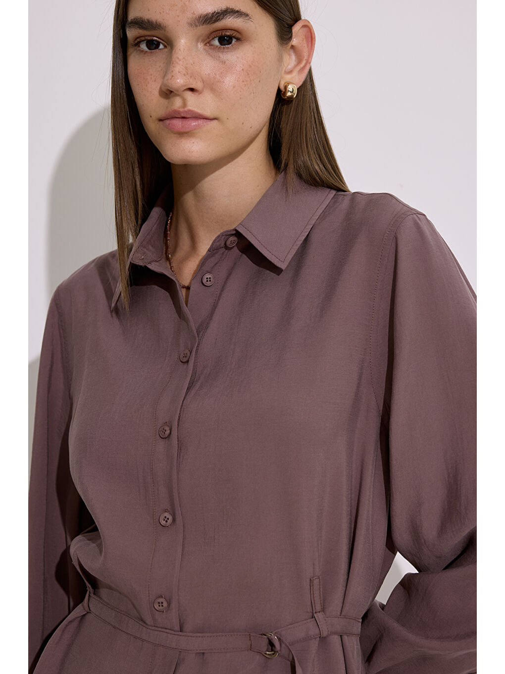 Pembe Modal Kemerli Gömlek Gül Kurusu-1