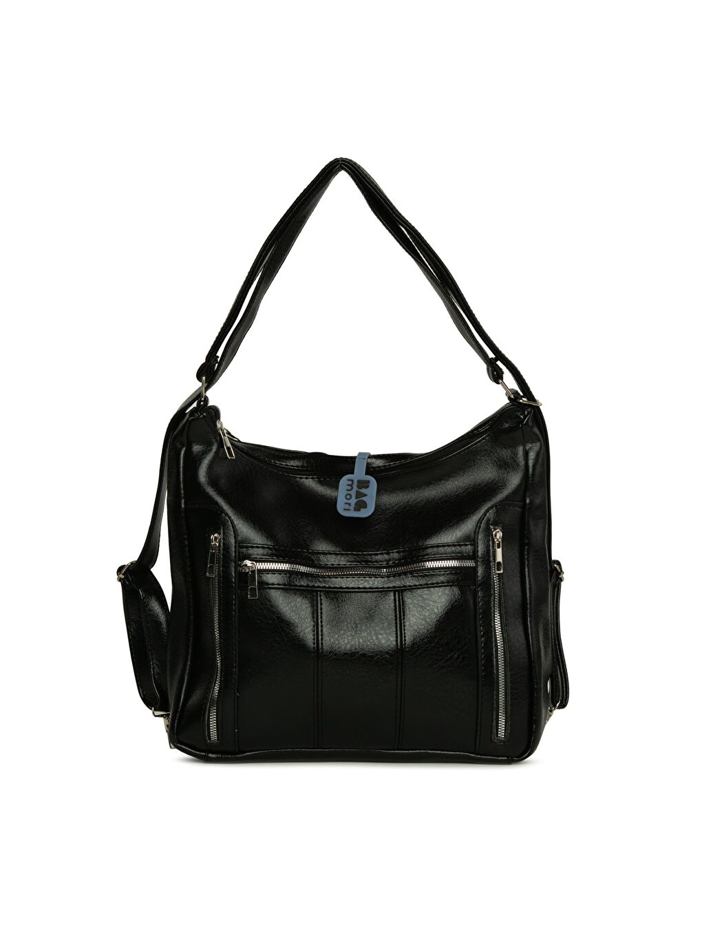 Siyah Dik Fermuarlı Çok Gözlü Salaş Askılı ve Sırt Çantası