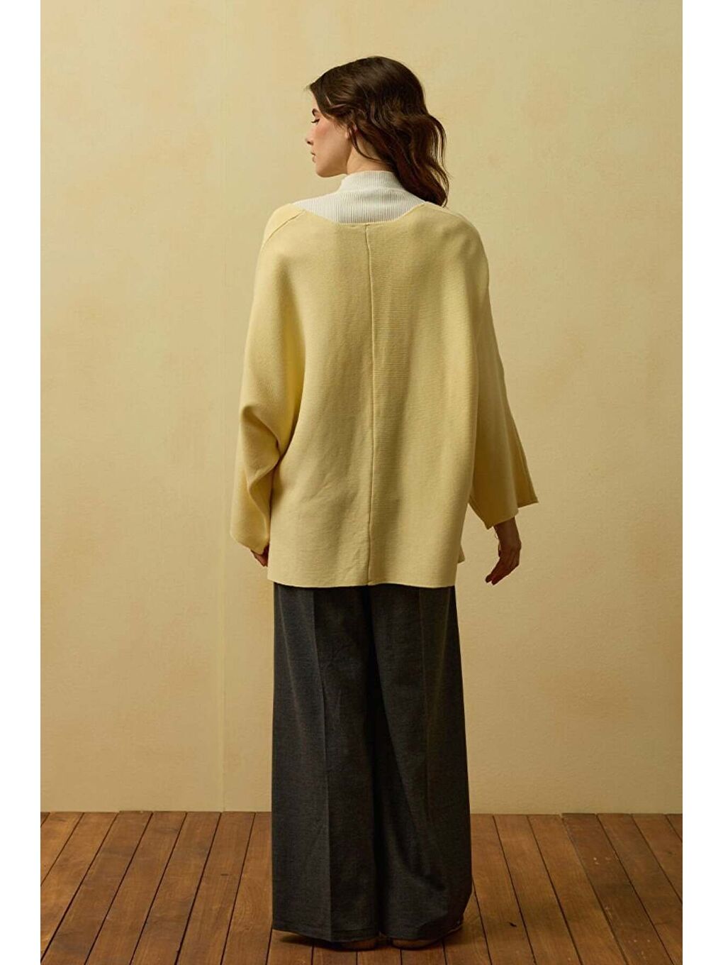 Tereyağ Sarısı 3 Fiyonklu Triko Ceket-2