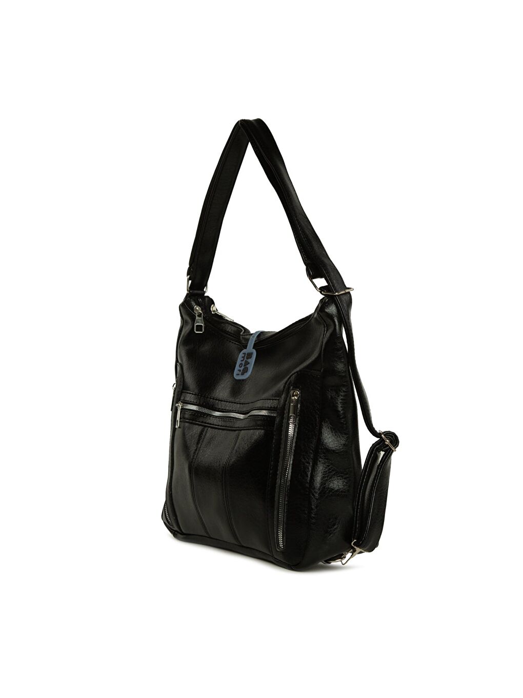 Siyah Dik Fermuarlı Çok Gözlü Salaş Askılı ve Sırt Çantası-1