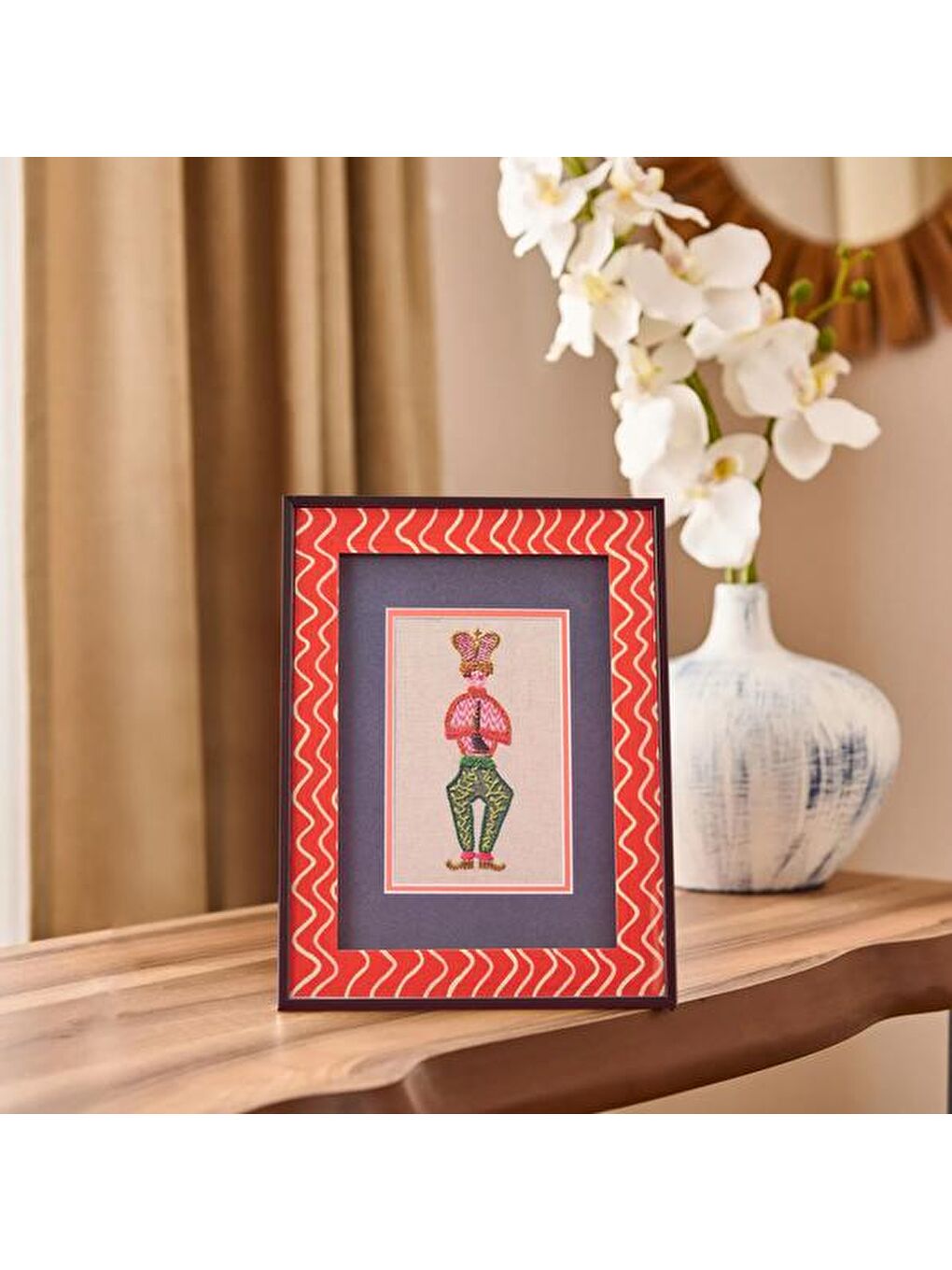 Deco İnstrumentistas Çerçeve - Turuncu / Beyaz- 15x21 cm