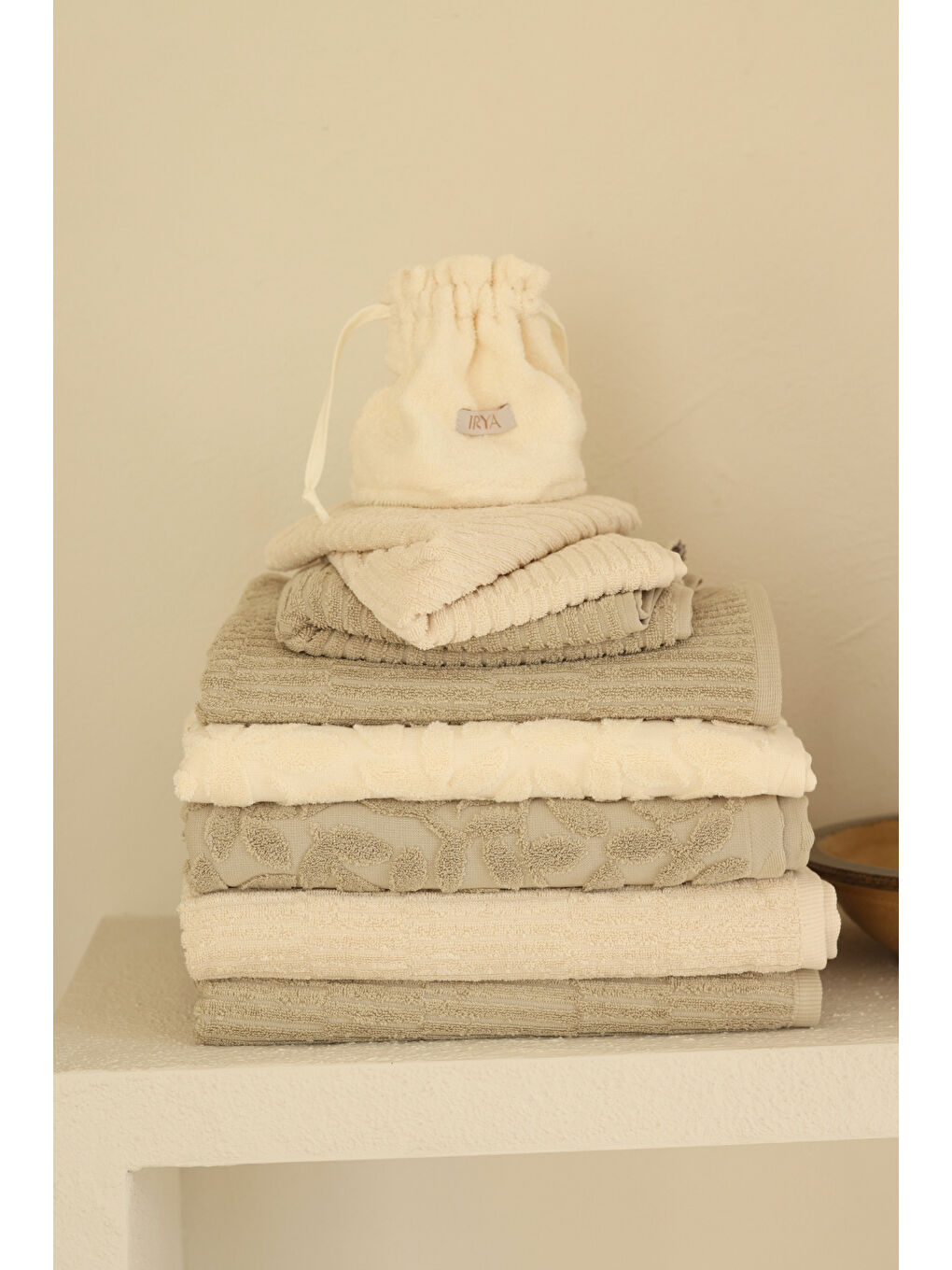 Allesi %100 Pamuk El Havlusu 50x90 cm Ekru-2