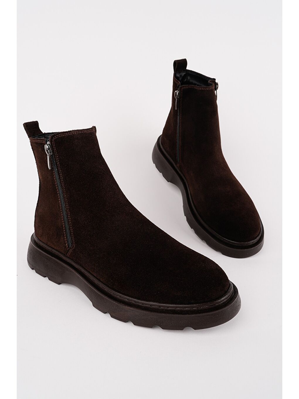 Sarı CHELSEY Hakiki Deri Çift Fermuarlı Erkek Kışlık Bot-1