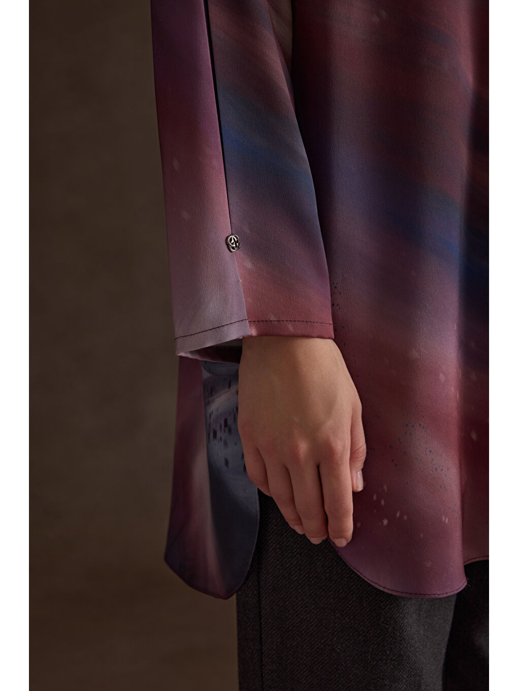 Bordo Desenli Klasik Tunik-4