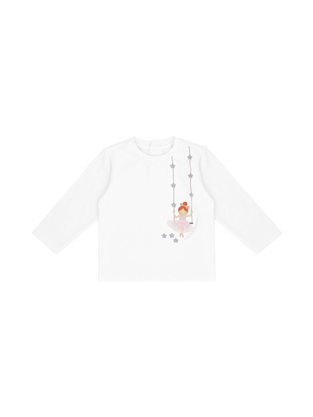 Peri Desenli Tshirt 3 Ay-36 Ay Beyaz