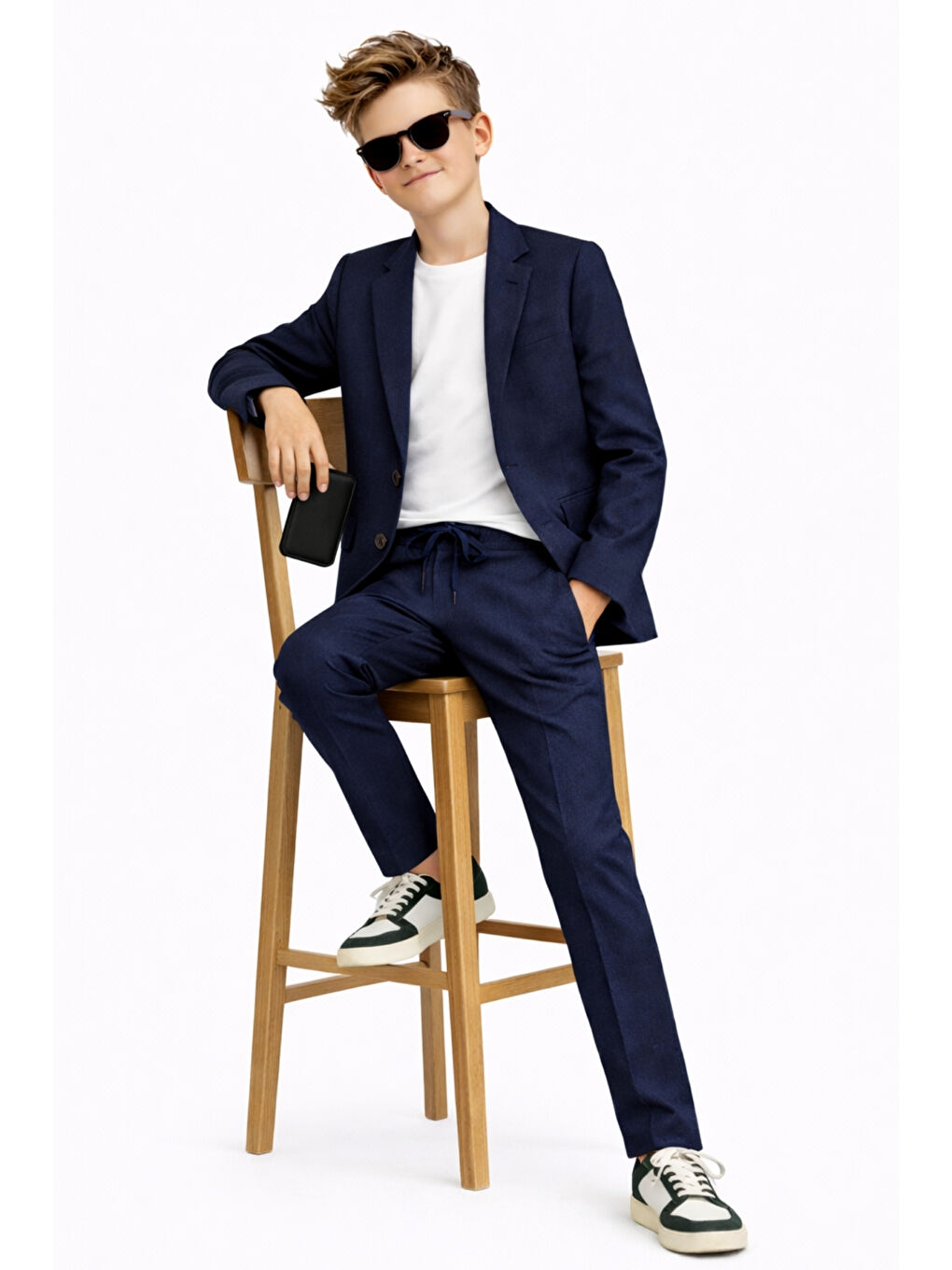 Lacivert Erkek Çocuk Modern Casual Slim Fit Takım Elbise Ak2850