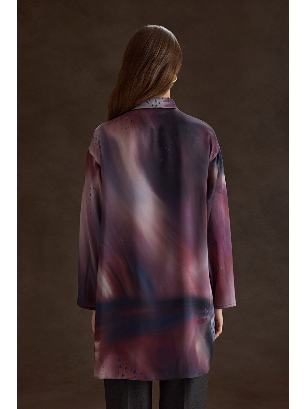 Bordo Desenli Klasik Tunik-5