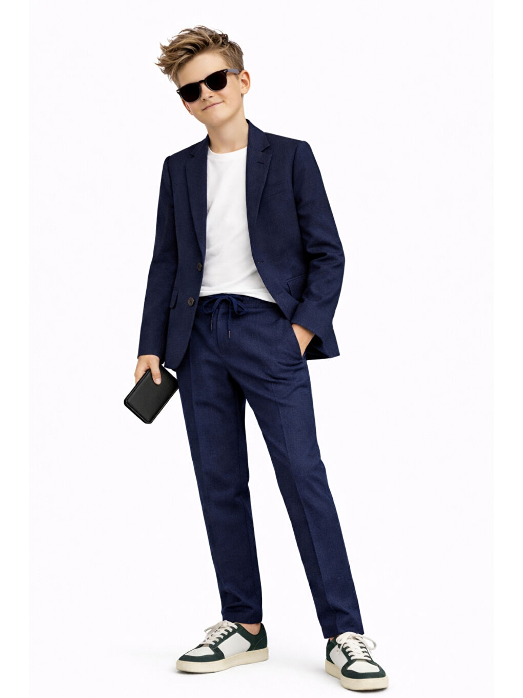 Lacivert Erkek Çocuk Modern Casual Slim Fit Takım Elbise Ak2850-1