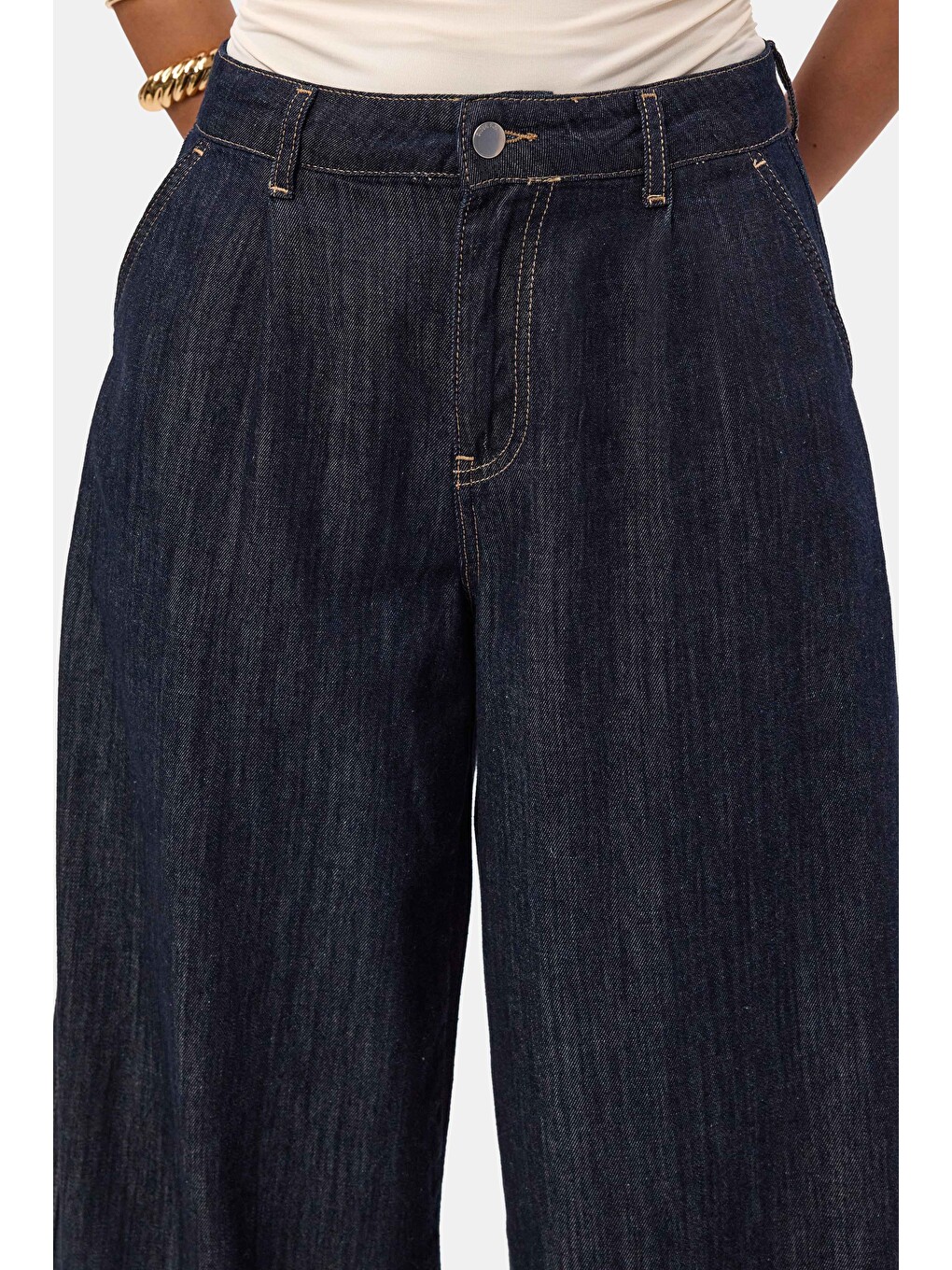 Kadın İndigo Selvedge 7s6-50 Balon Jogger Fit Denim Jean-5