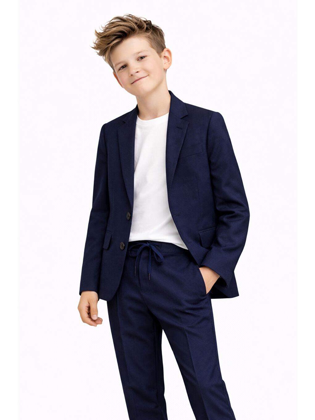 Lacivert Erkek Çocuk Modern Casual Slim Fit Takım Elbise Ak2850-3