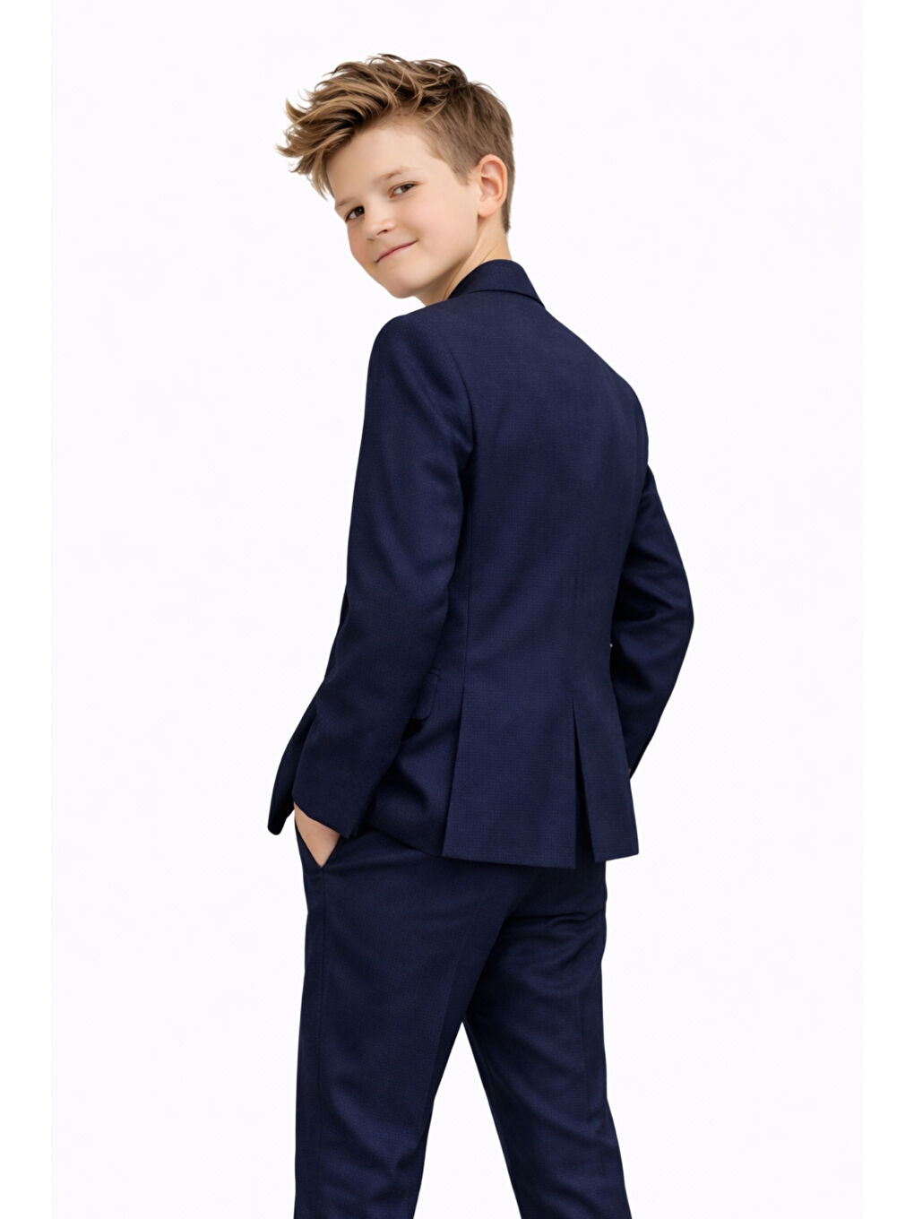 Lacivert Erkek Çocuk Modern Casual Slim Fit Takım Elbise Ak2850-4