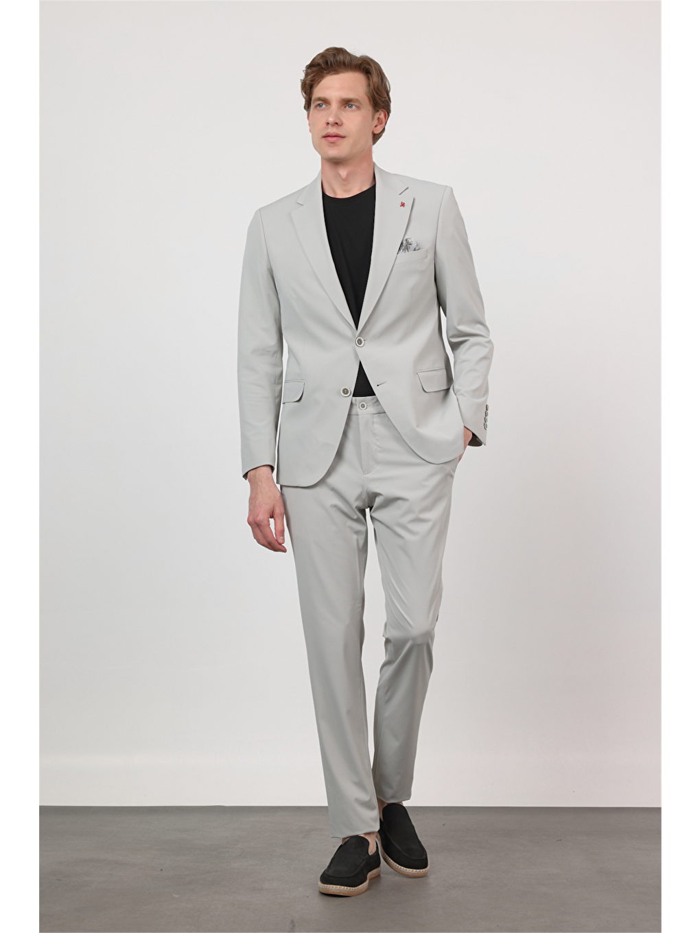 Bej Kendinden Desenli Mono Yaka 6 Drop Slim Fit Takım Elbise 1001260162