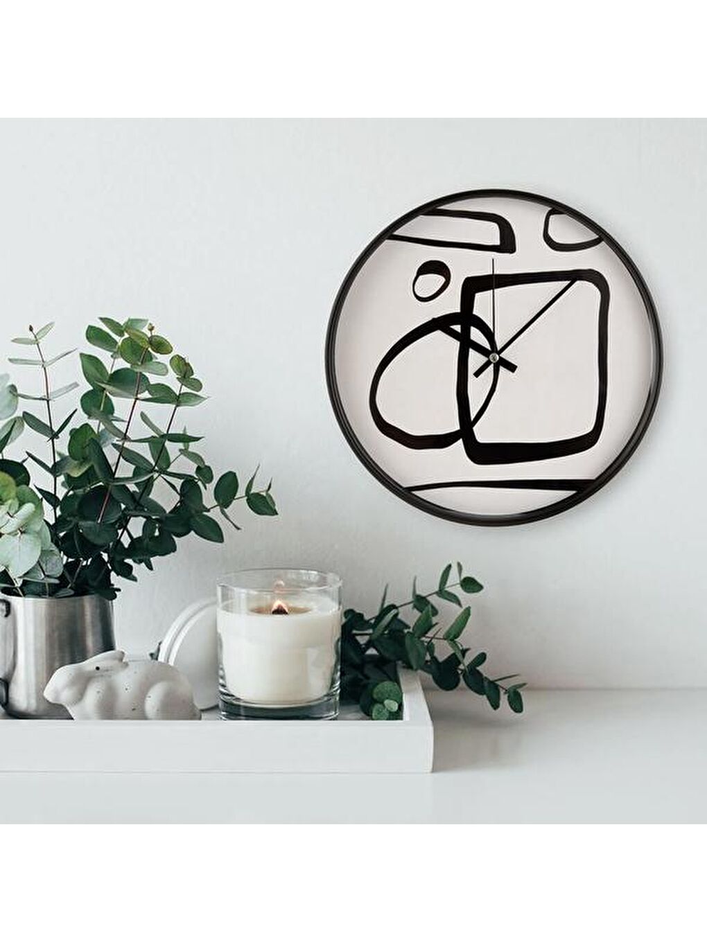 Ekru Deco Sepia Duvar Saati - Krem / Siyah - 30 cm