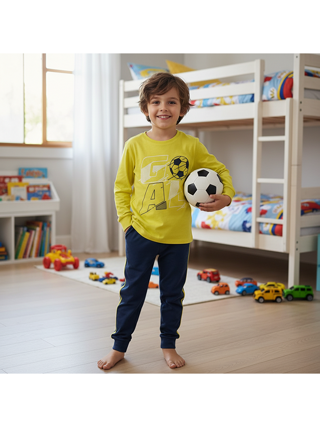 Çocuk Yeşil Renk Baskılı 2'Li Takım Cb1024-3
