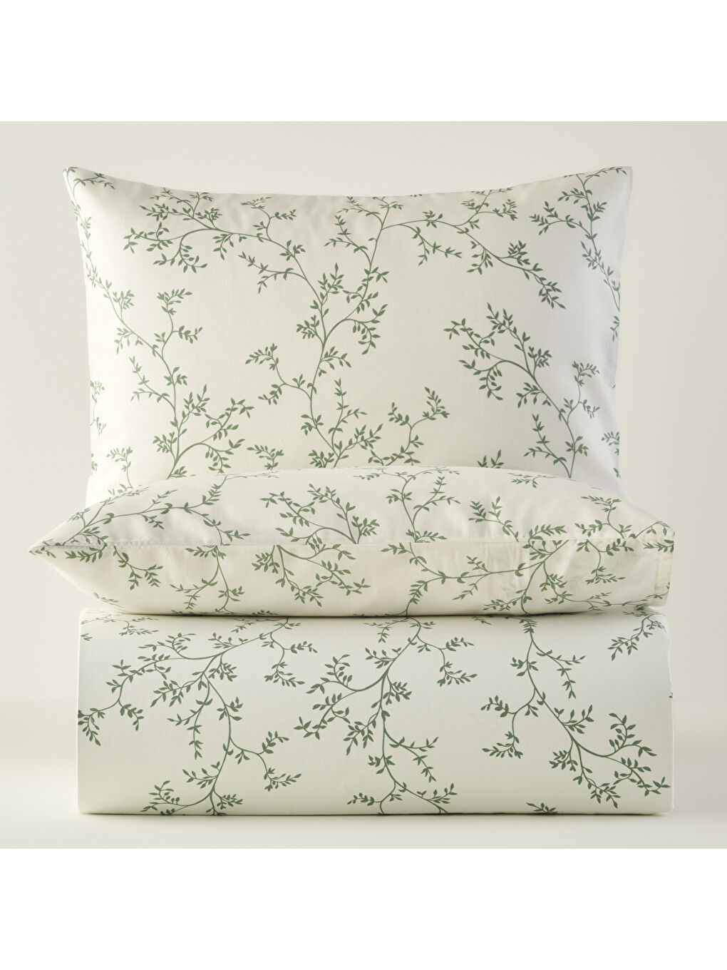 Lauren Pamuklu Tek Kişilik Nevresim Seti Yeşil (160x220 cm)-5