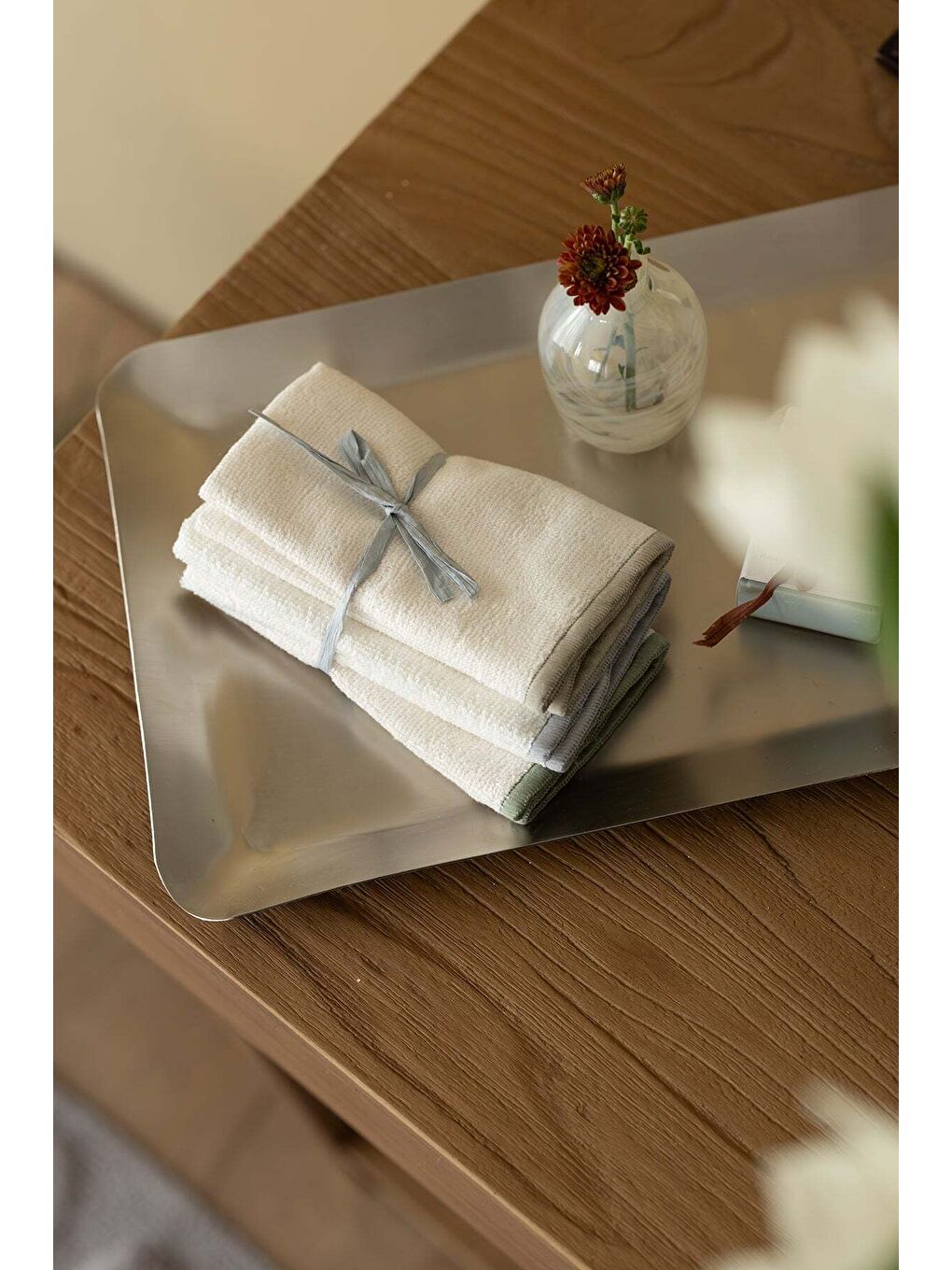 Karışık Dolce Bambu 3'lü 30X30 El havlusu Çok Renkli-1