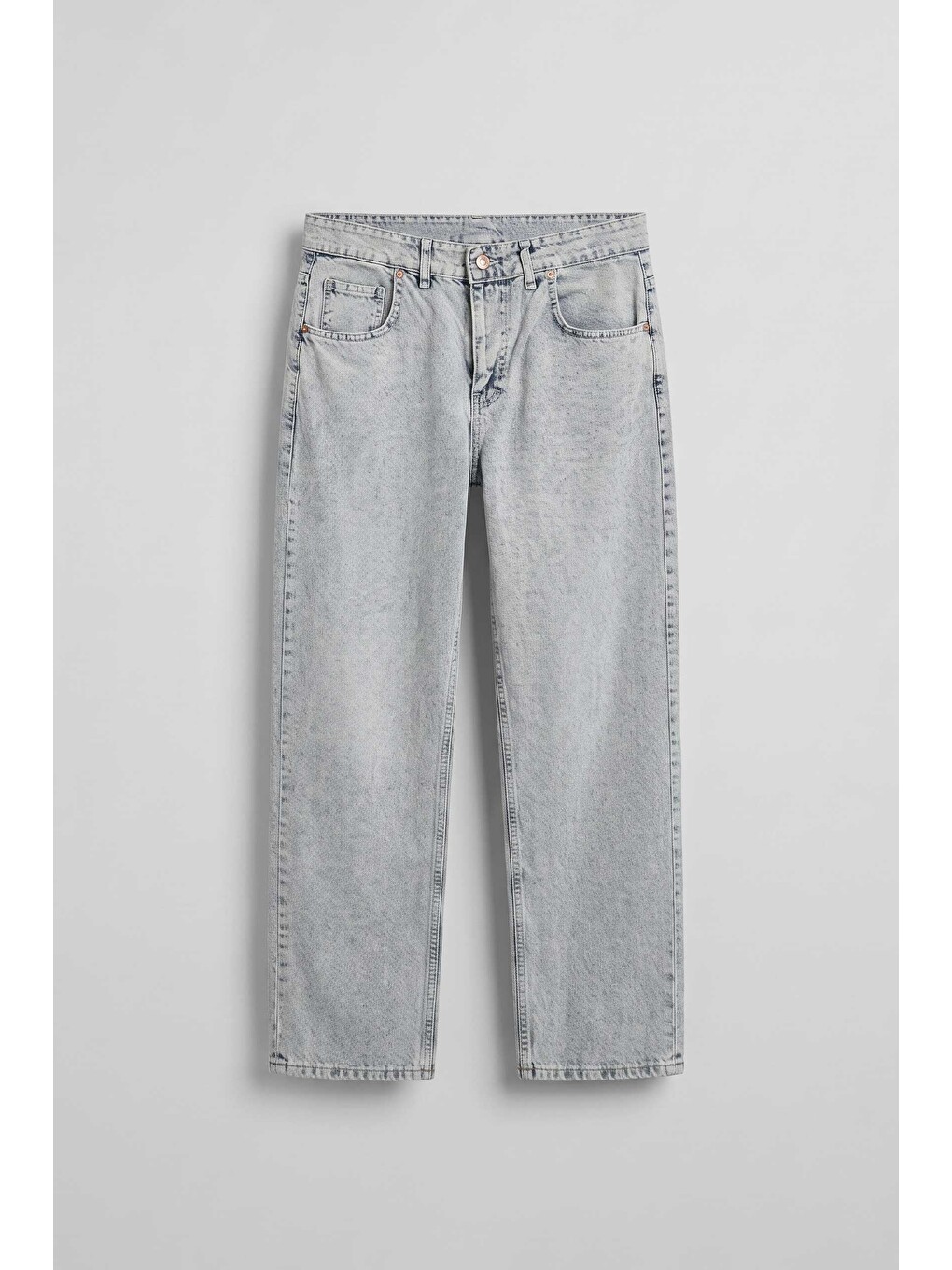Erkek Baggy Yıkamalı Jean Pantolon Buz Mavi