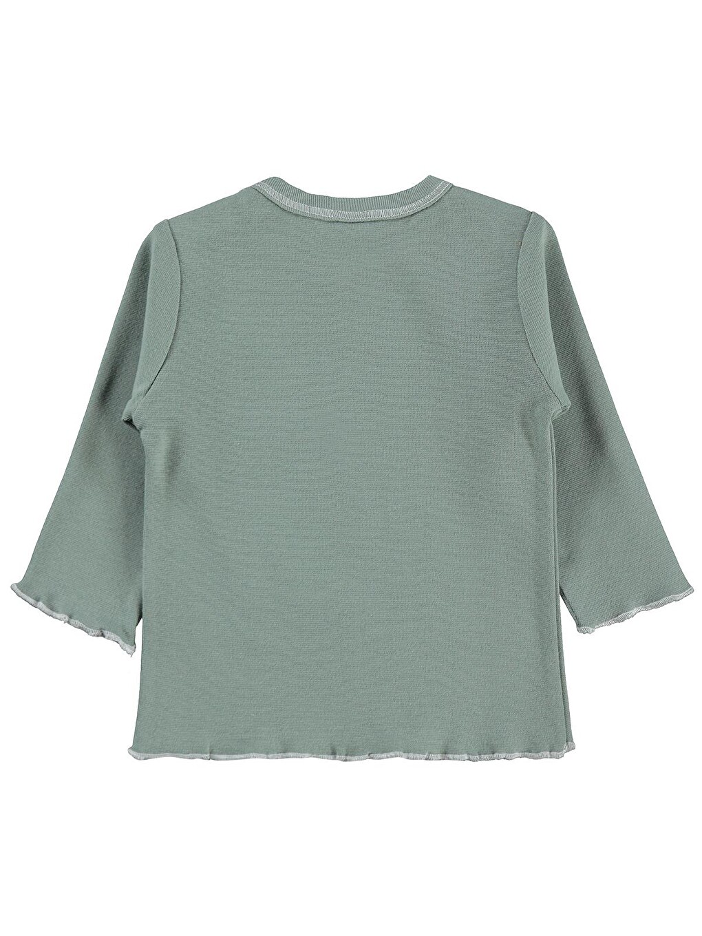Baby Fiyonklu Düz 6-18 Ay Sweatshirt - Yeşil-1