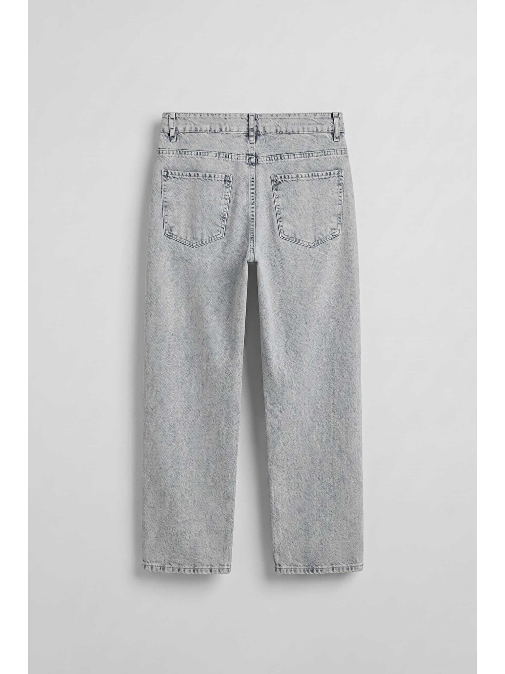 Erkek Baggy Yıkamalı Jean Pantolon Buz Mavi-1