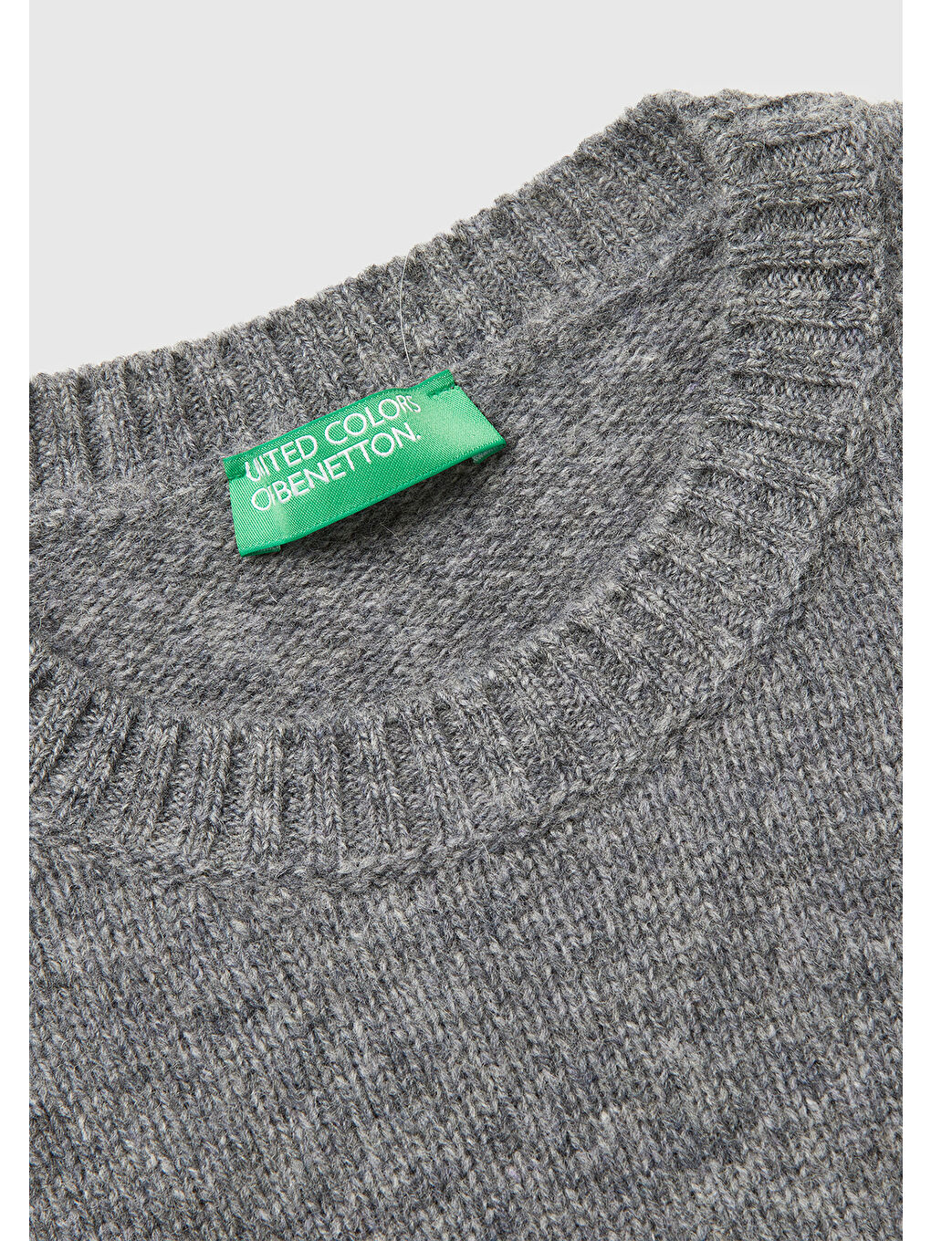 Gri Kadın Antrasit Melanj Bisiklet Yaka Shetland Kazak-6