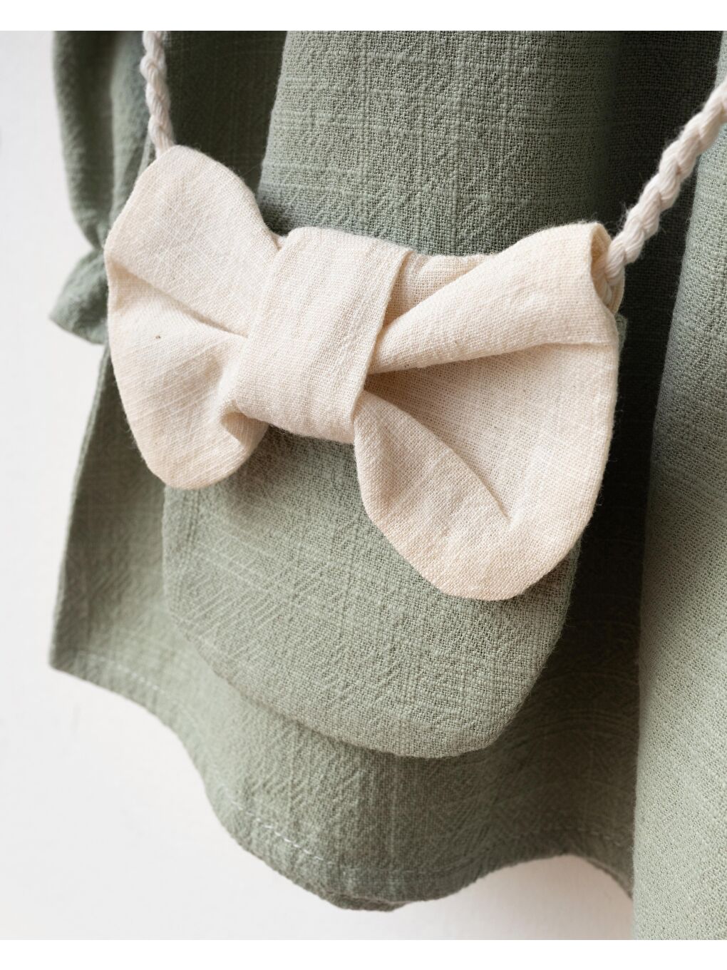 Bebek Yeşil Yakalı Çantalı Elbise-2