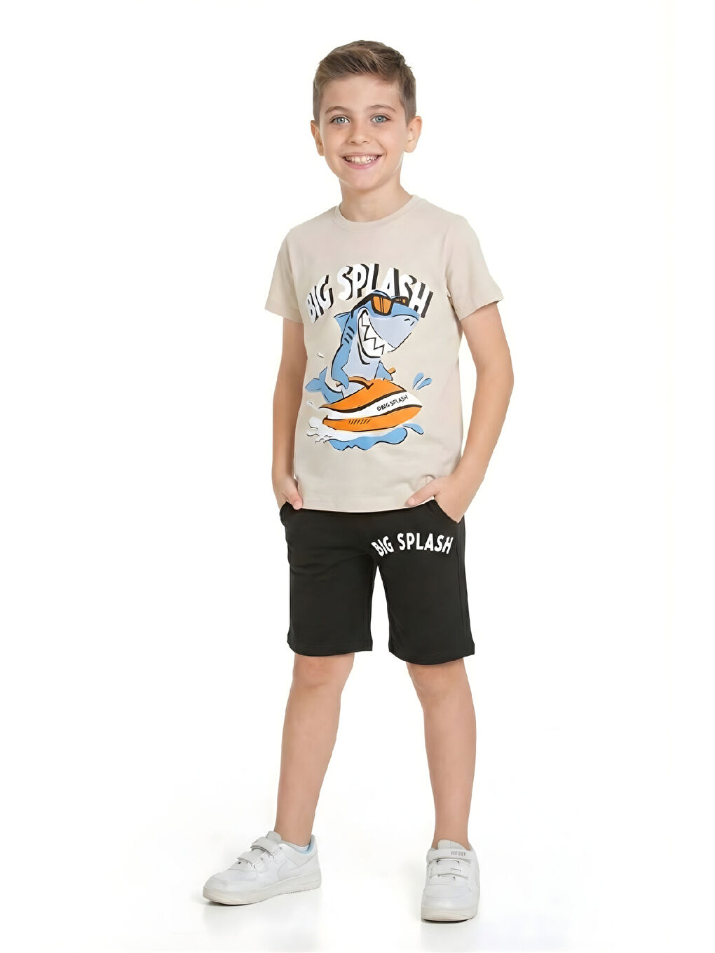 Ekru Erkek Çocuk Şortlu Takım 3-10 Yaş 12642DS