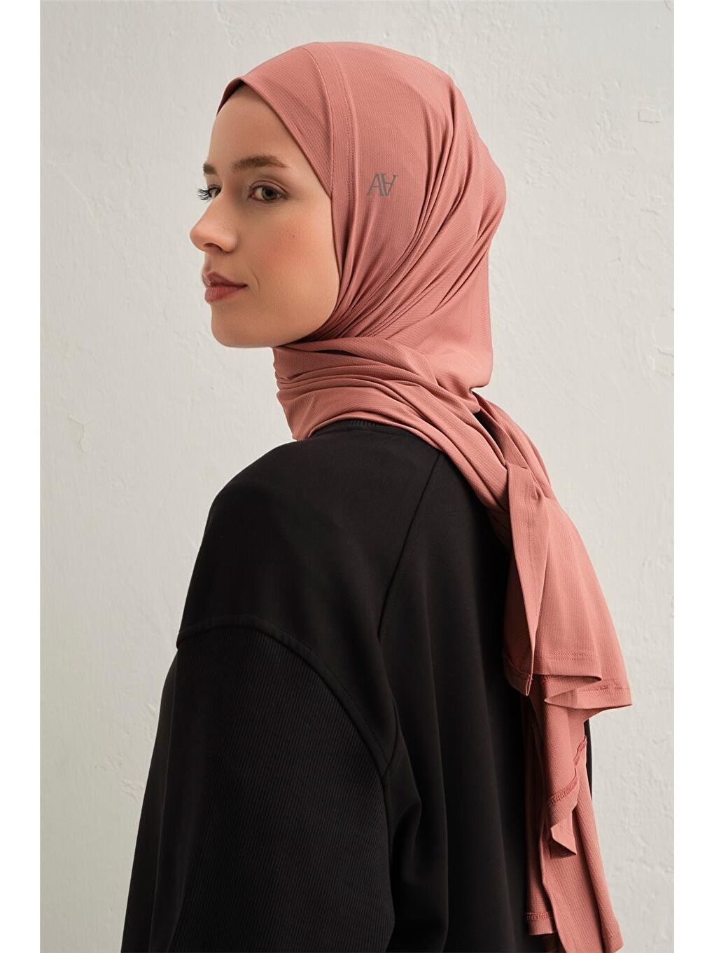 Pembe Bant Detaylı Active Şal Ort500 Gül Kurusu-2