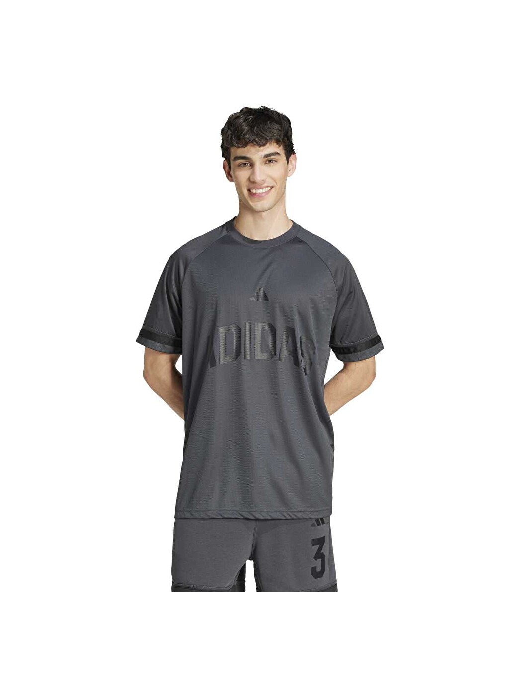 Seasonal Essentials Us Sport Erkek Gri Yuvarlak Yaka Spor Tişört