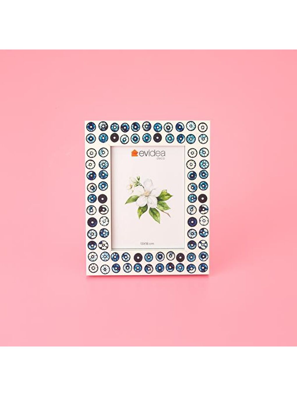 Deco Rosquilla Çerçeve - Mavi / Beyaz - 13x18 cm-2