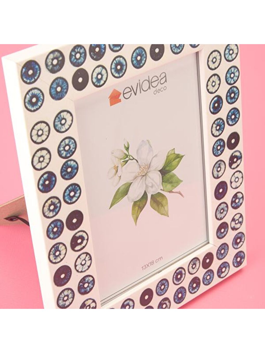 Deco Rosquilla Çerçeve - Mavi / Beyaz - 13x18 cm-3