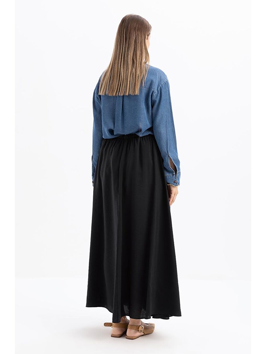 Siyah-Lastikli Basic Etek-2