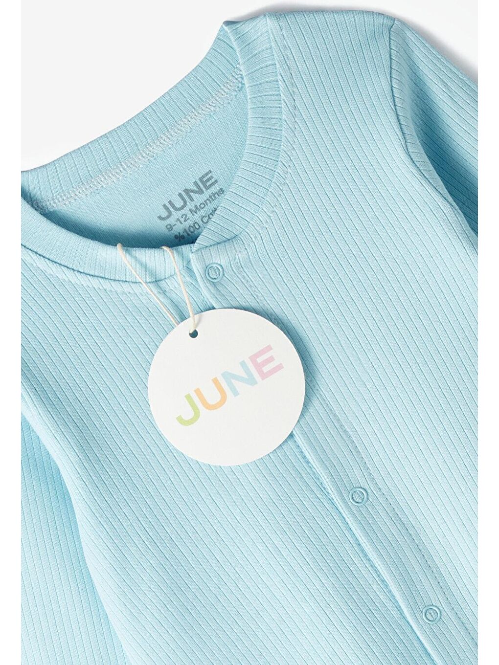 June Koyu Mint Yeşili Bebek Interlok Çıtçıtlı Tulum - 3