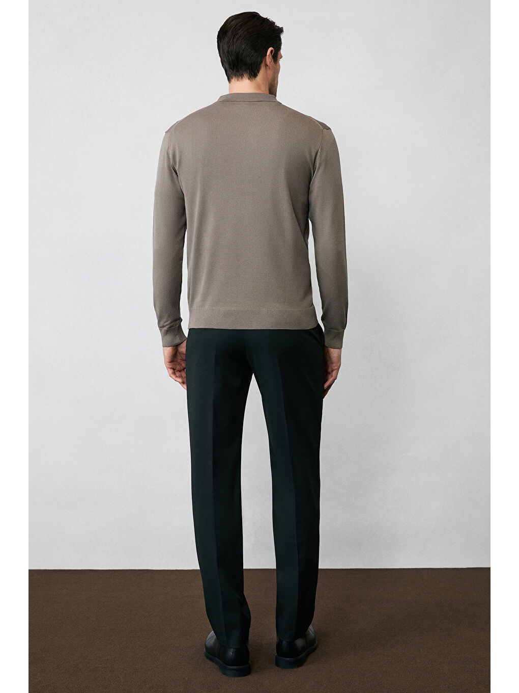 Bej Regular Fit Düğmeli Polo Yaka Triko Kazak-5