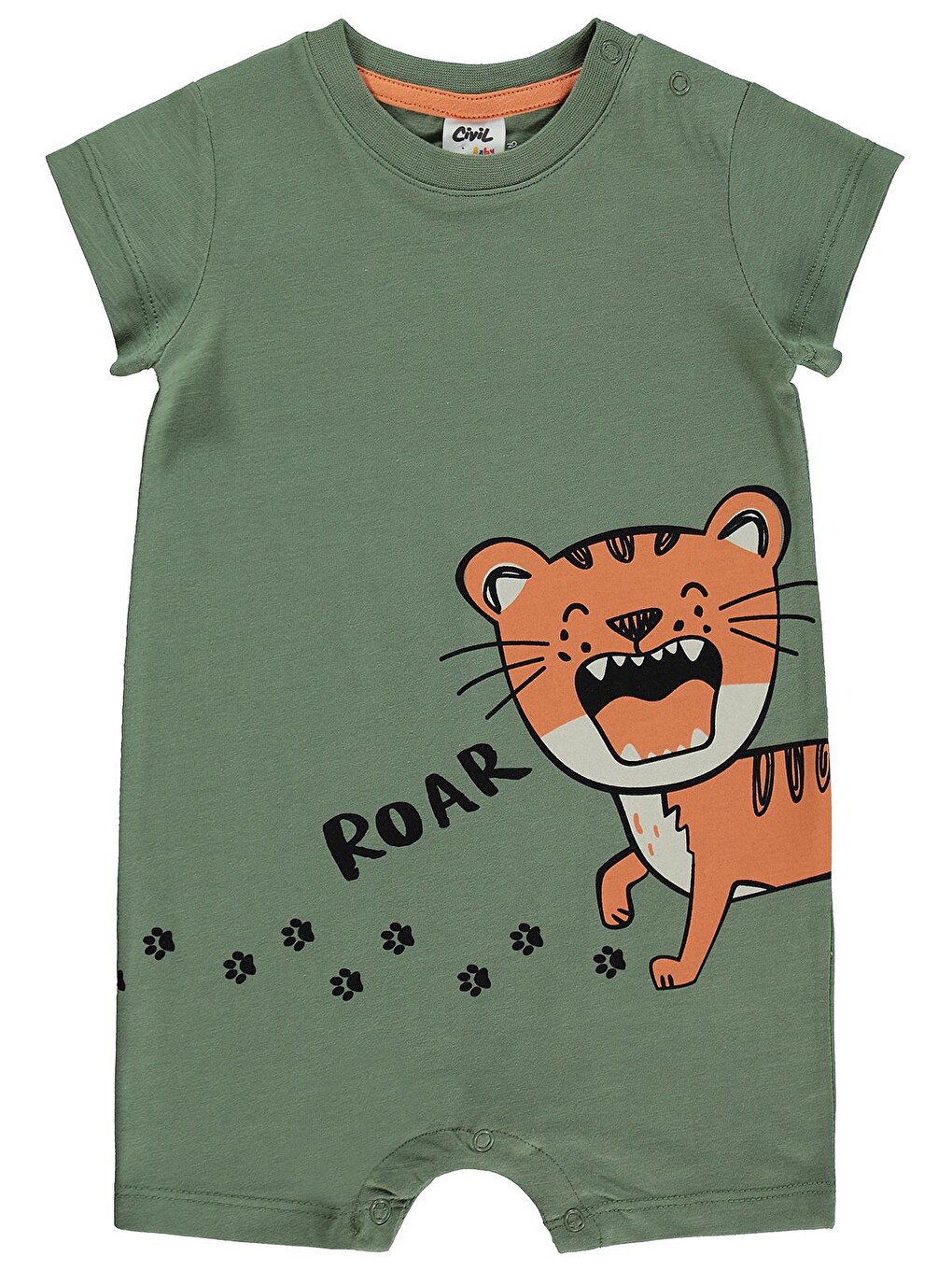 Baby Roar Baskılı 6-18 Ay Tulum - Haki
