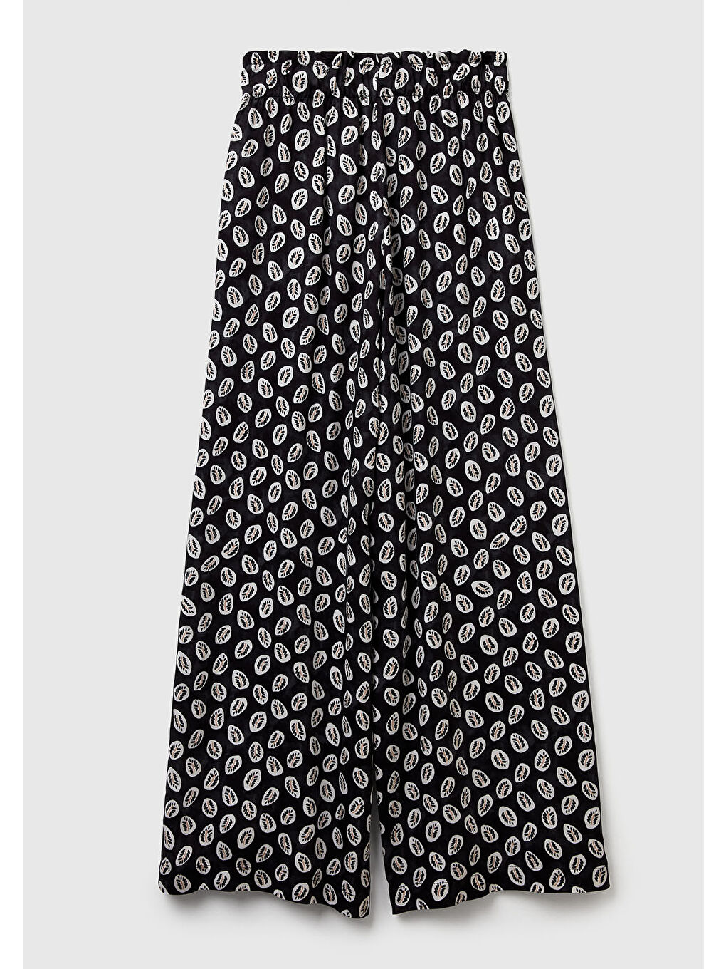 Karışık Kadın %100 Viskoz Desenli Geniş Paça Pantolon-3