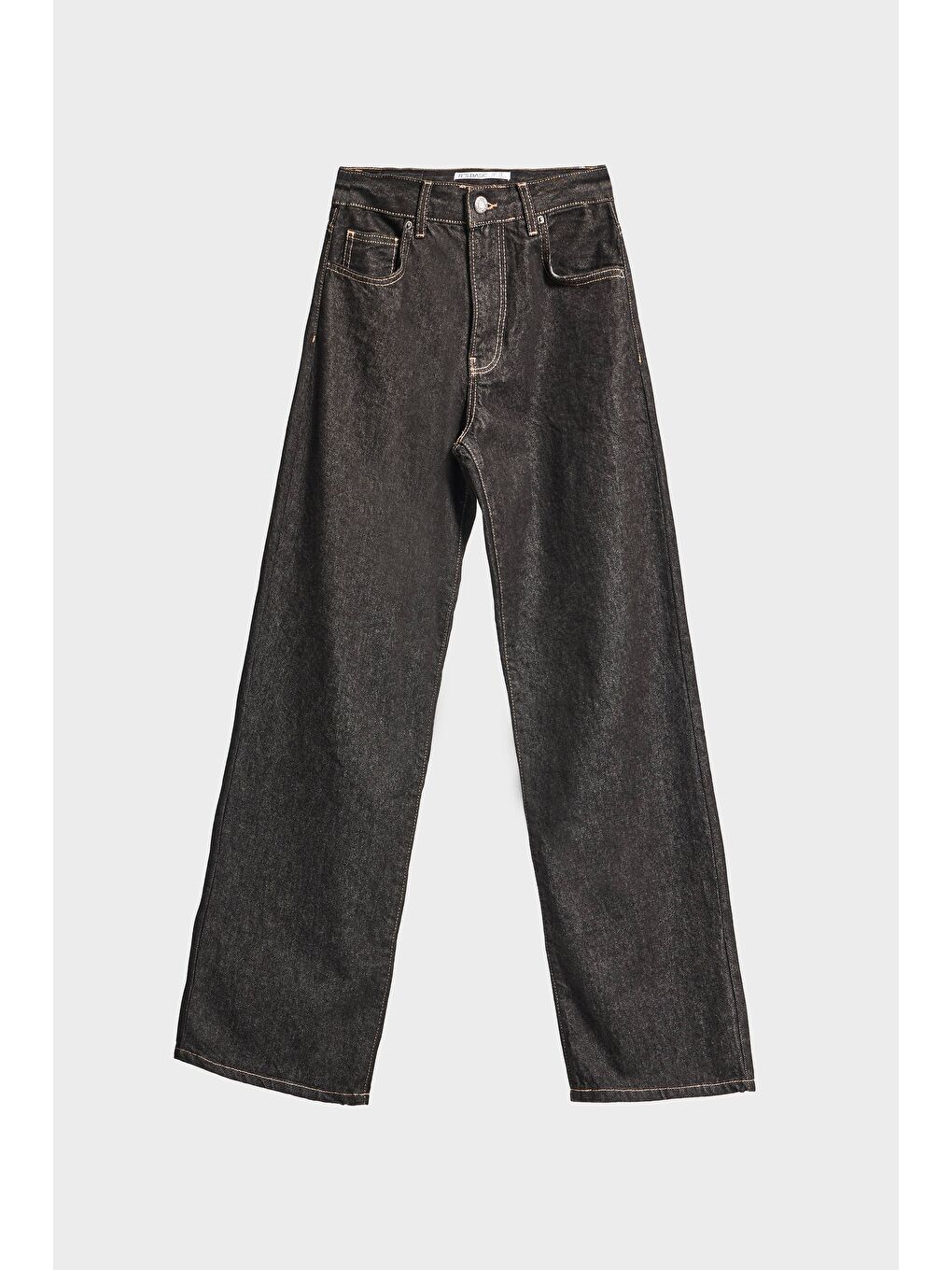 Beyaz Kadın Koyu Jean Su Yıkama Renk 7w5-132 Loose Fit Orta Bel %100 Pamuk İç Boy 80cm Denim Jean