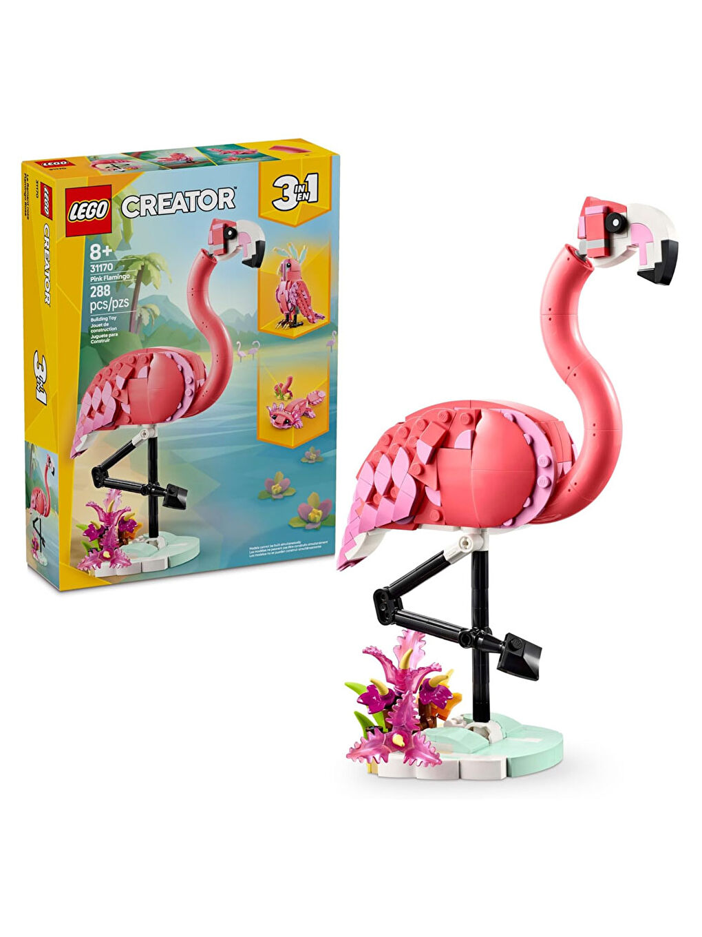 Creator 3ü 1 Arada Vahşi Hayvanlar Pembe Flamingo 31170